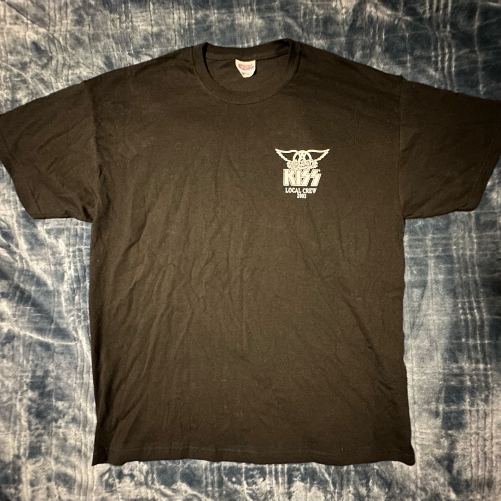 Kiss and Aerosmith Black Local Crew Short Sleeve Tee